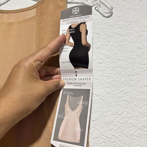 NWT DAISY FUENTES Wear Your Own Bra Slimming Slip Power Mesh Dress Shaper L - Picture 8 of 9